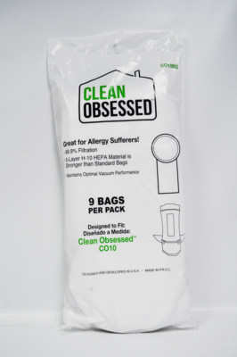 Clean Obsessed CO10BG HEPA Staubsaugerbeutel für Rucksackstaubsauger 9er Pack