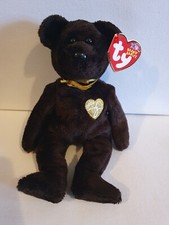 Ty Beanie Babies - 2003 Signature Bear - Brown Gold Signed, Retired