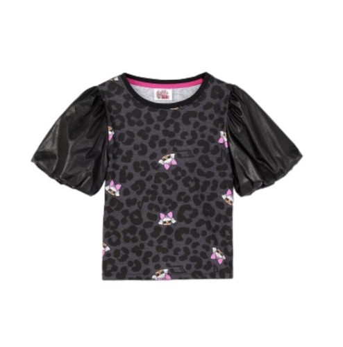 LOL Surprise Remix Puff Sleeve Tee Girl’s XL 14-16 T-Shirt Black Pink NEW - Picture 3 of 8
