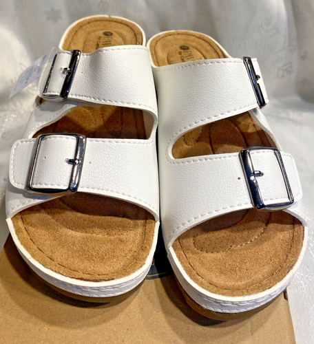 Boxed Ladies Pavers Seray 33003 White Dual Buckle Sandals Size UK4 EU37 BNWT - Picture 10 of 14