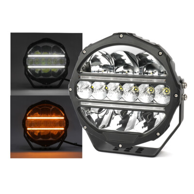 9inch Round LED Work Light Driving Fog Lamp Pod Dual Color DRL Truck Offroad UTV