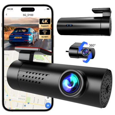 Dashcam für Front&Heck integriertes 5G-WLAN GPS Kamera mit G-Sensor Dual Dashcam