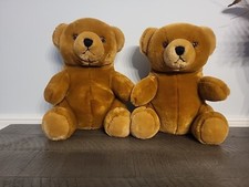 1987/1999 Lot Of 2 Logo Brown Bears Small Plush Animal Teddy Toy 8 Sitting EUC
