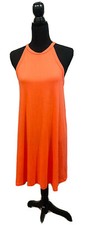 Old Navy Halter Swing Dress Womens Size Medium Coral Stretch Pull Over