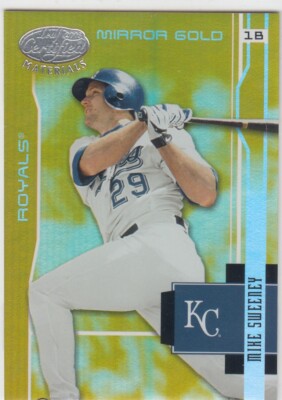 2003 Mike Sweeney Leaf Certified Materials MIRROR GOLD PARALLEL /25 - KC Royals