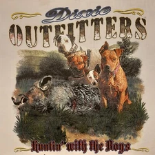 DIXIE OUTFITTERS WILD BOAR HUNTING RUNNING WITH THE BOYS DOGS SHIRT  #7046