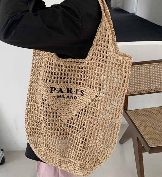 ハンドバッグ La Milanesa CAS Handbags camille small tote bag in straw A13417ZITU-1_large.png?v=