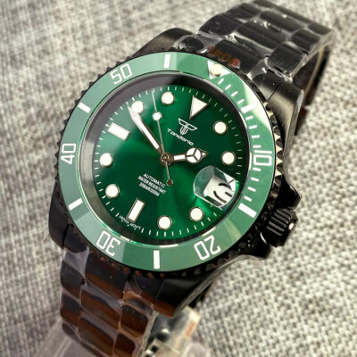 40mm Green Dial Sapphire Glass NH35 Ceramic Bezel Luminous Automatic Men's Watch