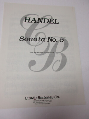 G F Handel Sonata No 5 Flute & Piano Sheet Music Cundy Bettoney Co