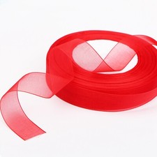 50 Yards 3/4" 20mm Red Sheer Organza Ribbons Craft Wedding Party Gift Wrap