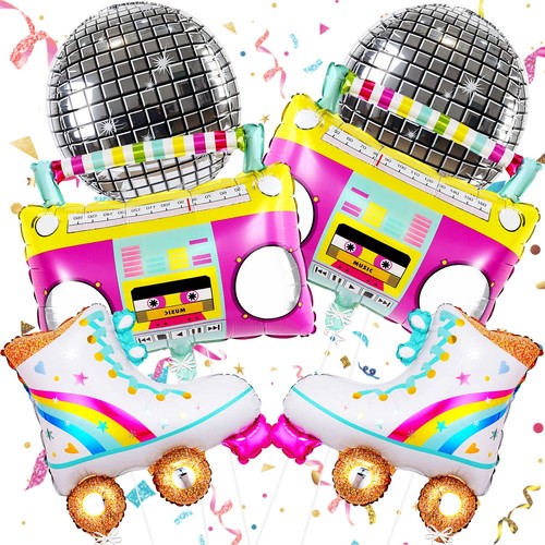 KatchOn Big Roller Skate Balloon Set - Pack of 6 | Disco Ball Balloons Boombo...