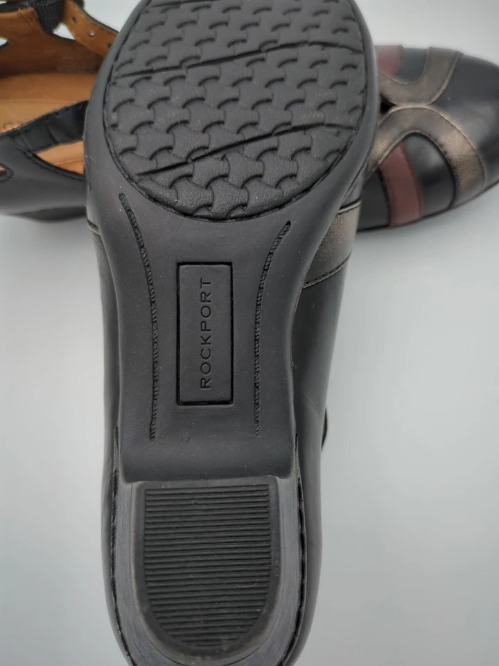 Zapatos de salón Rockport Cobb Hill Angelina correa en T al tobillo cómodos para mujer 6 cuero negro Foto 4 de 4