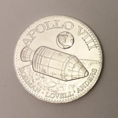 Apollo VIII Man In Space Aluminum Coin Medal Token 26mm | eBay