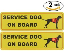 Service Dog On Board DECAL STICKER  Driver Awareness Car Decal  2-Pack Decals