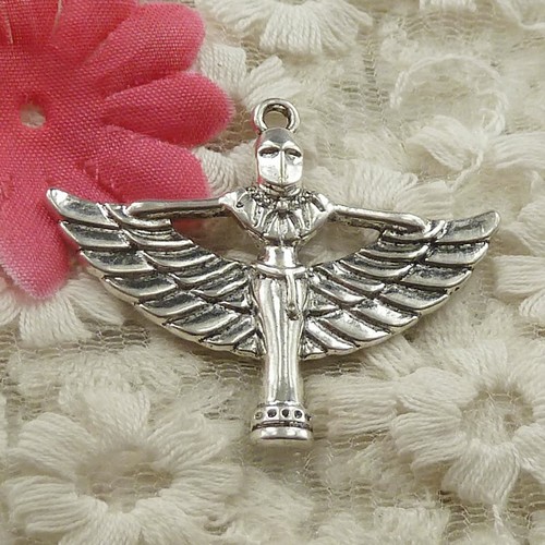 Free Ship 16 pcs Antique silver angel wing charms pendant 35x43mm H-4707 - Picture 3 of 4