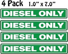 Diesel Only Greenwhite Fuel Oil Decals Stickers 1.0 X 7.0 4 Pack P3 Diesel Only Greenwhite Fuel Oil Decals Stickers 1.0 X 7.0 4 Pack P3