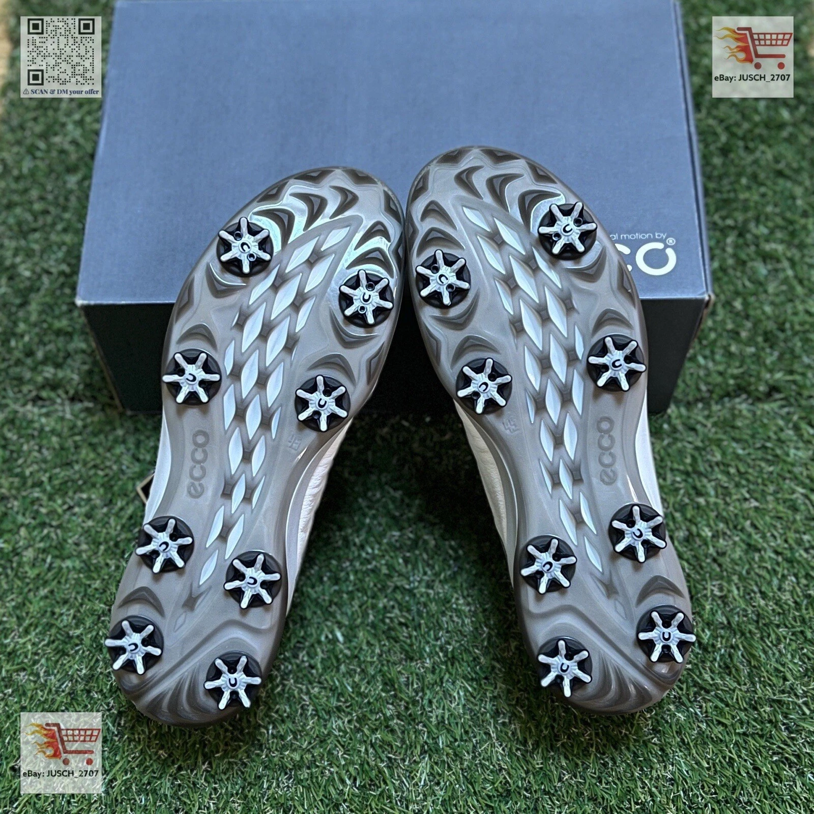 Scarpe da golf Ecco Biom Spikes BIANCHE GTX GORE TEX G3 ⛳️ EU 45 US 11 5