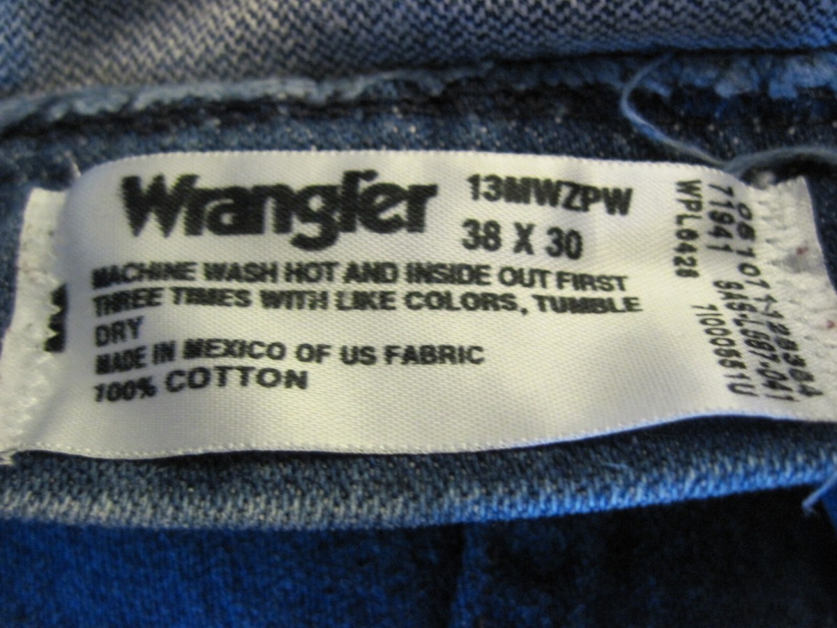 在庫確認0 One Pair Wrangler Cowboy Cut Jeans Men's 38x30 Denim Cotton