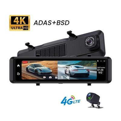 12 inch 4G+Wifi version rearview mirror recorder 2160P+1080P GPS+BSD+ADAS