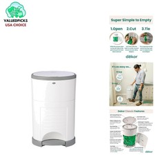 Elegant EKO Diaper Pail - Efficient Step-On Design, Ideal for 15L Waste Disposal