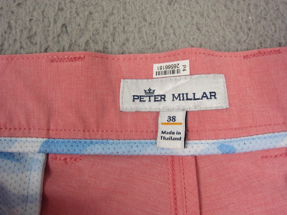 Pantalones Cortos Peter Millar Para Hombre 38 Rosa Corona Rendimiento Golf Chino Frente Plano Comodidad Foto 3 de 4