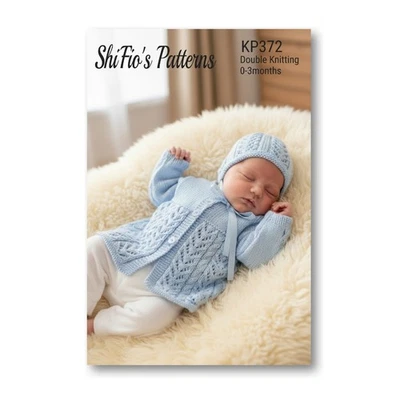 SHIFIO'S PATTERNS Knitting Pattern for Baby Jacket and Bonnet, Baby Knitting Pattern, DK, KP372