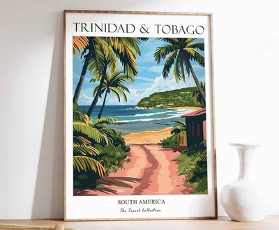 2_Trinidad und Tobago Reise Poster, Trinidad und Tobago Druck, Südamerika Tr