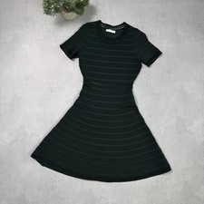 Sandro Kady A-line Dress With Eyelet Detail Size Green Mini