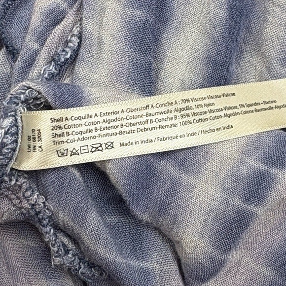 Free People One Adella Tie Dye Woven Slip Gauze Swing Mini Dress Blue Medium