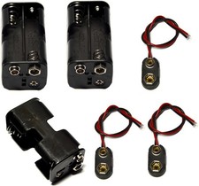 3 Pcs 4 x 1.5V 6V AA Battery Holder Leads with 3 Pcs 9V I Type Snap Connector