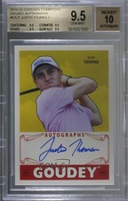2016 Upper Deck Goodwin Champions Goudey Justin Thomas BGS 9.5 GEM MINT Auto 7io