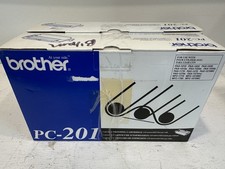 LOT OF 2 OPEN BOX NEW GENUINE BROTHER PC-201 BLACK PRINT CARTRIDGES