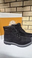 Timberland Slim Black Premium 6 Inch Boots Black Size UK 7 