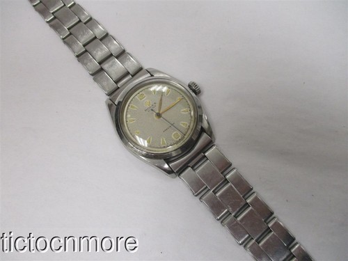 VINTAGE ROLEX OYSTER PRECISION WATCH 6422 35mm CREAM DIAL 1950s MENS C & I BAND - Picture 4 of 14