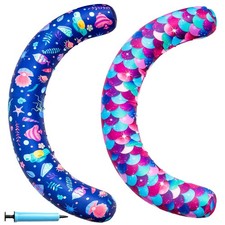 Finduwill 2 Pack Fabric Covered Pool Noodles Inflatable Curved Swimming Noodles