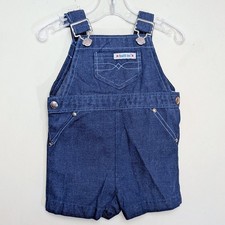 Vintage Healthtex Denim Overalls Shortalls 70s Jumper Infant Size 24 Months