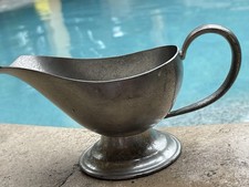 Ancien serveur à sauce bateau sauce plaqué argent - socle sur piédestal 8", 12 oz