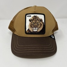 Goorin Bros The Farm SnapBack Trucker Hat Tan King Lion Brown Whiskey Adjustable