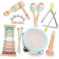 Musical Instruments Set - Neutral Colors Wooden Montessori Toys Percussion