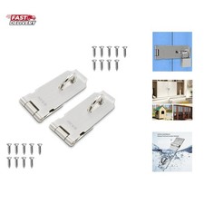 Door Hasp Padlock Latch, 4 Inch Stainless Steel Safety Clasp Hasp Lock Latch,...
