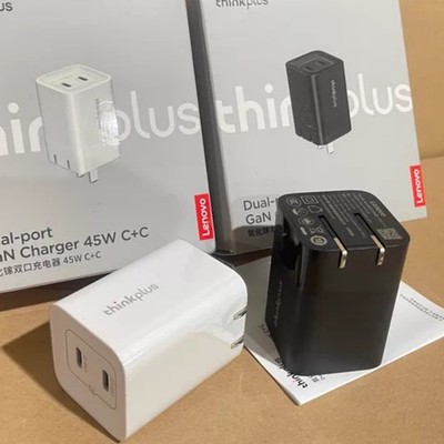 Original Lenovo Thinkplus 45W GaN Dual-Port USB-C Fast Charger For Samsung Honor