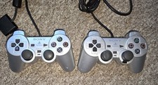 PS2 Controllers Silver X2 Read Description Spares Repairs