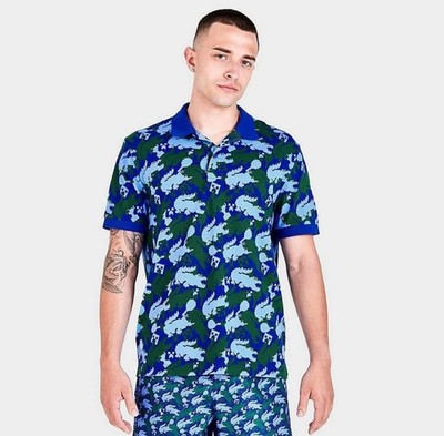 $165 LACOSTE X MINECRAFT MEN'S SMALL ALL OVER PRINT TENNIS POLO DRESS SHIRT NWT