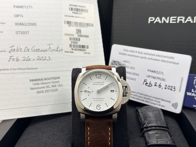 Panerai Luminor Marina Quaranta PAM01271 PAM 1271 White Dial Steel Box Paper