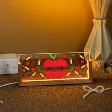 Custom Teacher Desk Name Plate, LED Name Sign, Appreciation Gift Idea