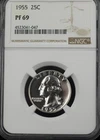 1955 WASHINGTON QUARTER 25C NGC PR69 (P0570FC)