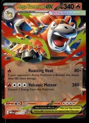 Pokemon TCG ME01: Mega Evolution #022/132 Mega Camerupt ex NM