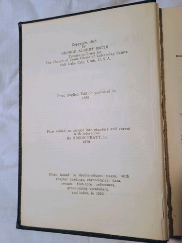 Vintage 1949 Book Of Mormon Church Of Jesus Christ Latter-Day Saints Hardcover - Foto 11 di 20