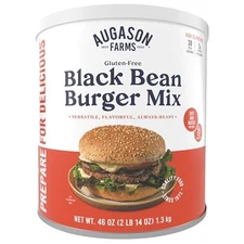 Augason Farms Black Bean Burger Mix Can, 38 Servings, Gluten Free