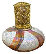 Stunning Multicolor Oil Scent Burner Diffuser Fragrance Lamp with Gold Tone Cap